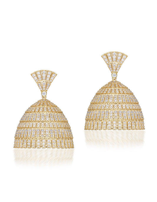 Diamond Fan Jhumkas