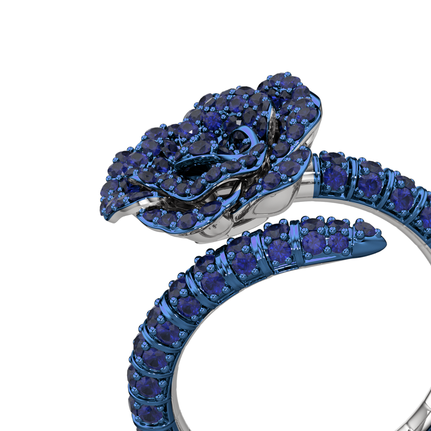 La Vie En Rose Blue Sapphire Ring, Single Motif