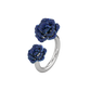 La Vie en Rose Blue Sapphire Ring, Double Motif