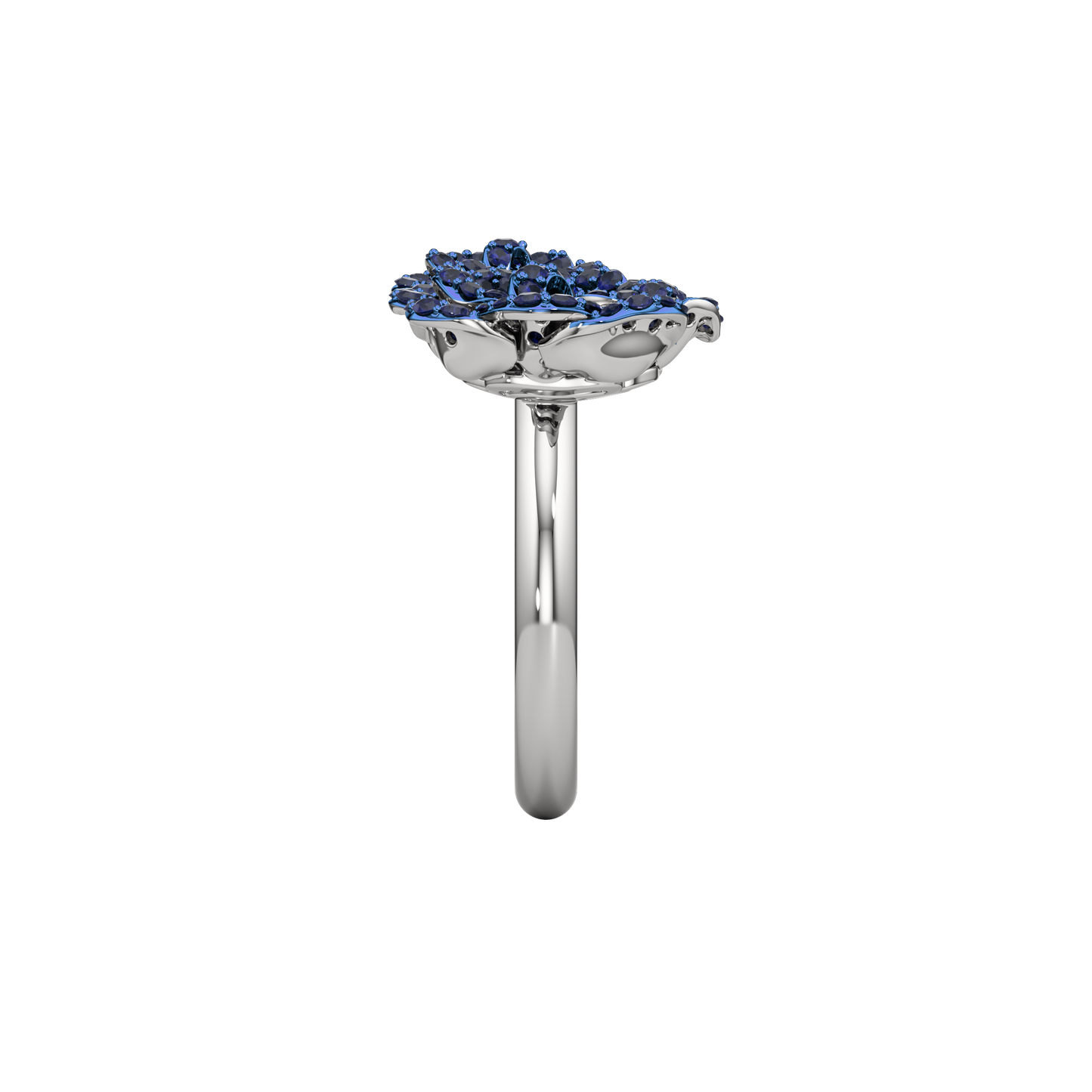 La Vie en Rose Blue Sapphire Ring, Double Motif