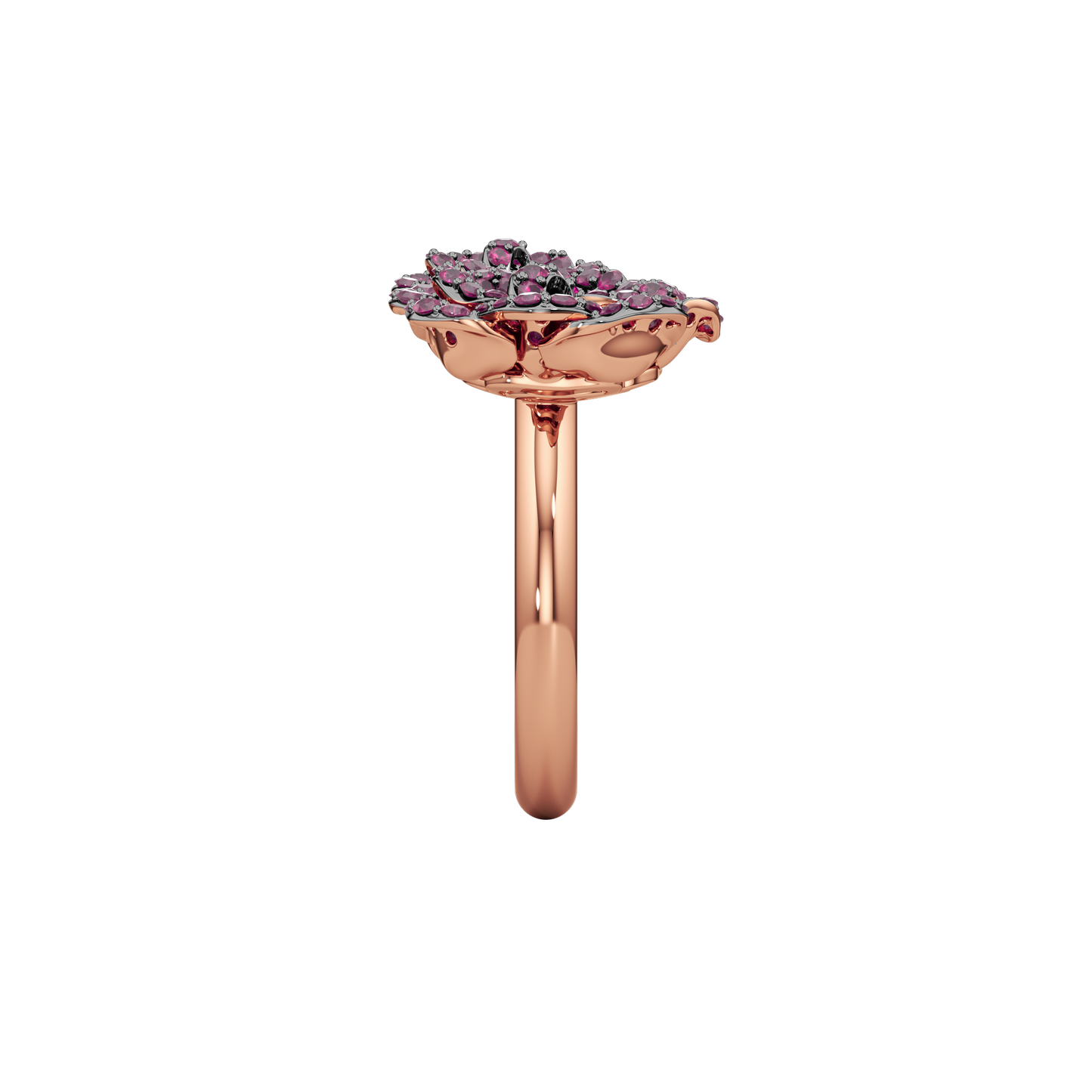 La Vie en Rose Ruby Ring, Double Motif