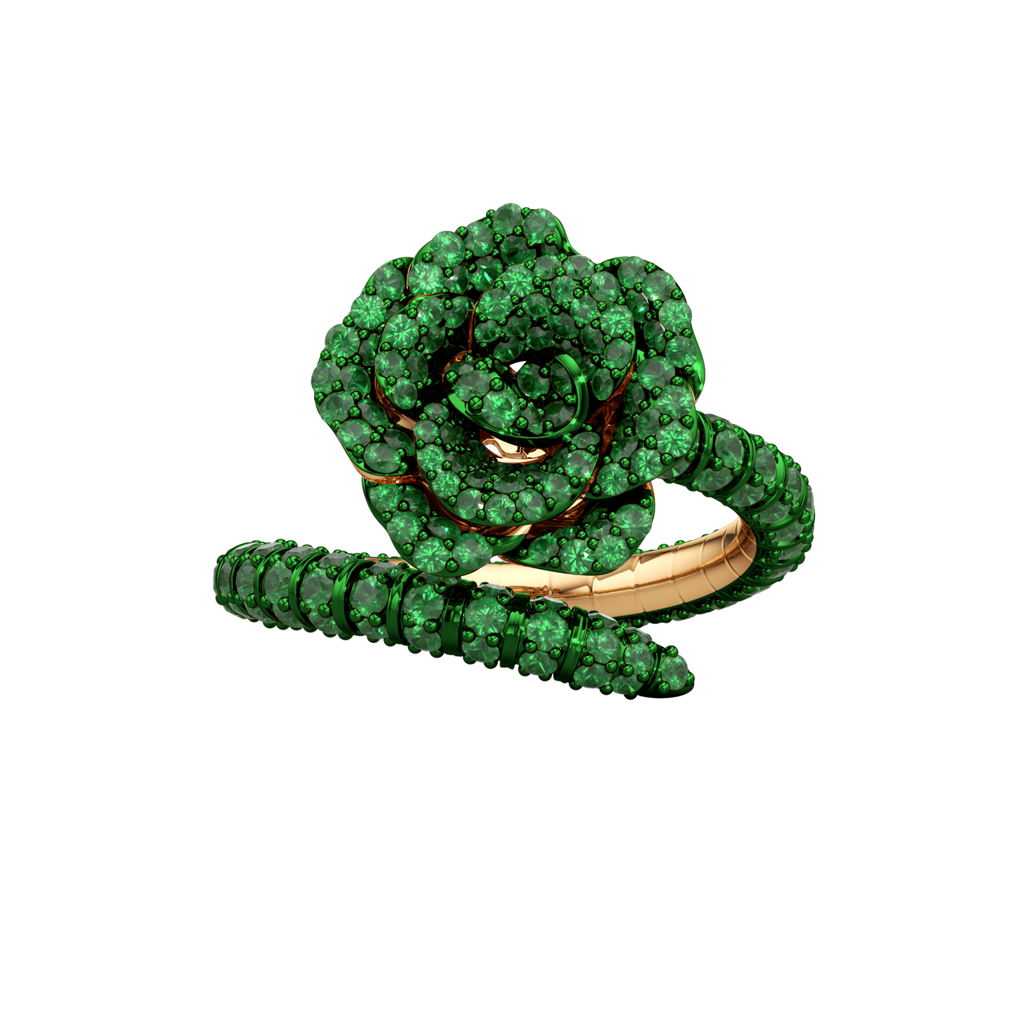La Vie En Rose Tsavorite Ring, Single Motif