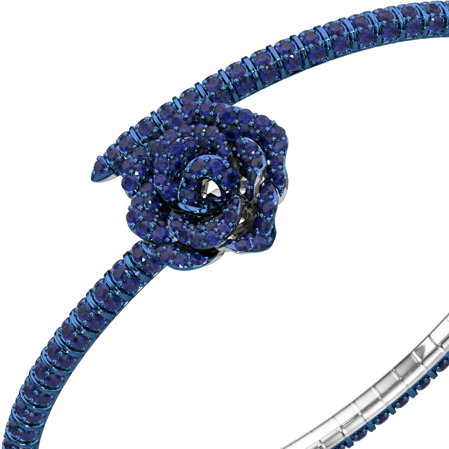 La Vie En Rose Blue Sapphire Bracelet, Single Motif