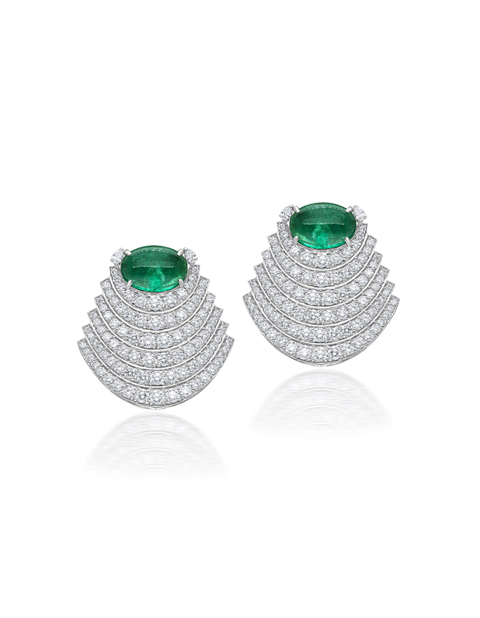 Emerald Fan Earrings