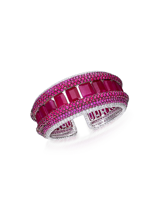 Ruby Baguette Cuff