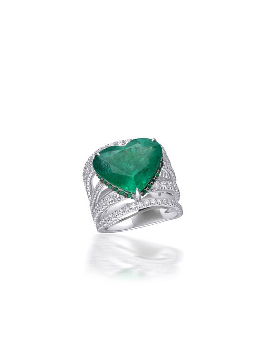 Emerald Heart Ring