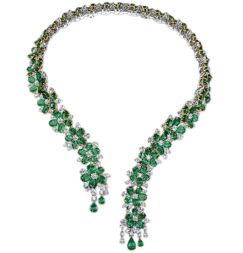 Zambian Emerald and Diamond Necklace