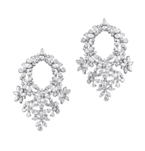 Floral diamond earring